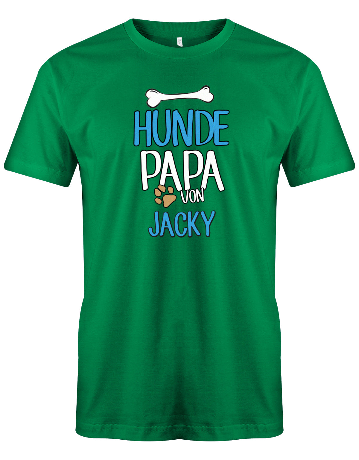 Hunde Papa Shirt mit Namen vom Hund - Männer Grün