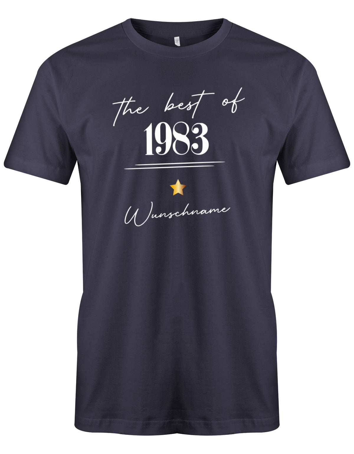 The best of 1983 Minimal mit Stern personalisiert mit Name - T-Shirt 40 Geburtstag Männer myShirtStore Navy