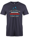 Opa T-Shirt – This is what an awesome Grandpa looks like. So sieht ein toller Opa aus. Navy