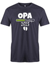 Opa T-Shirt Spruch für werdenden Opa - Opa Loading 2023 Balken lädt. Fußabdrücke Baby. Navy