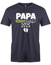 Papa Loading 2025 - Werdender Papa Shirt Herren Navy