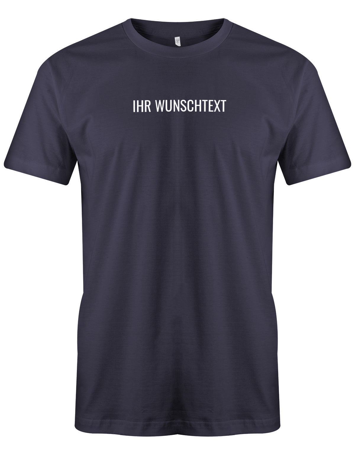 Männer Tshirt mit Wunschtext. Minimalistisches Design. Navy