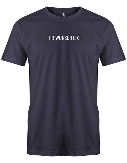 Männer Tshirt mit Wunschtext. Minimalistisches Design. Navy