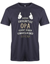 Opa Shirt personalisiert - Dieser großartige Opa gehört seinen Enkelkind. Mit Namen vom Enkelkind. Navy