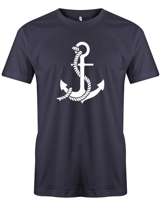 Das Segler t-shirt bedruckt mit "Anker und Tau für alle Seeleute". Navy