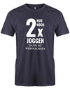 Sportmuffel Shirt - Nur noch zweimal joggen dann ist Weihnachten. Navy