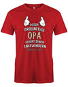 Opa Shirt personalisiert - Dieser großartige Opa gehört seinen Enkelkindern. Mit Namen der Enkel. Rot