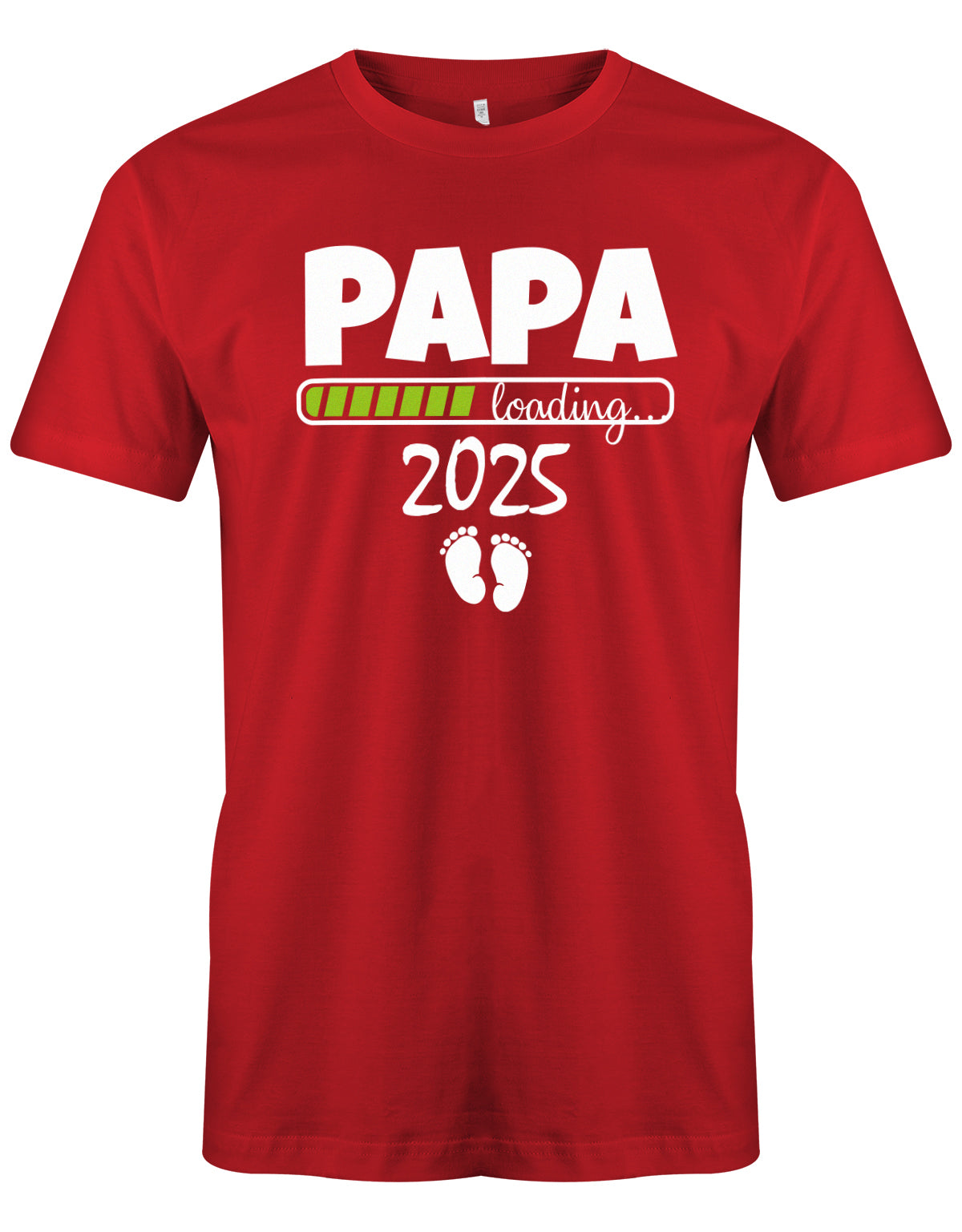 Papa Loading 2025 - Werdender Papa Shirt Herren Rot