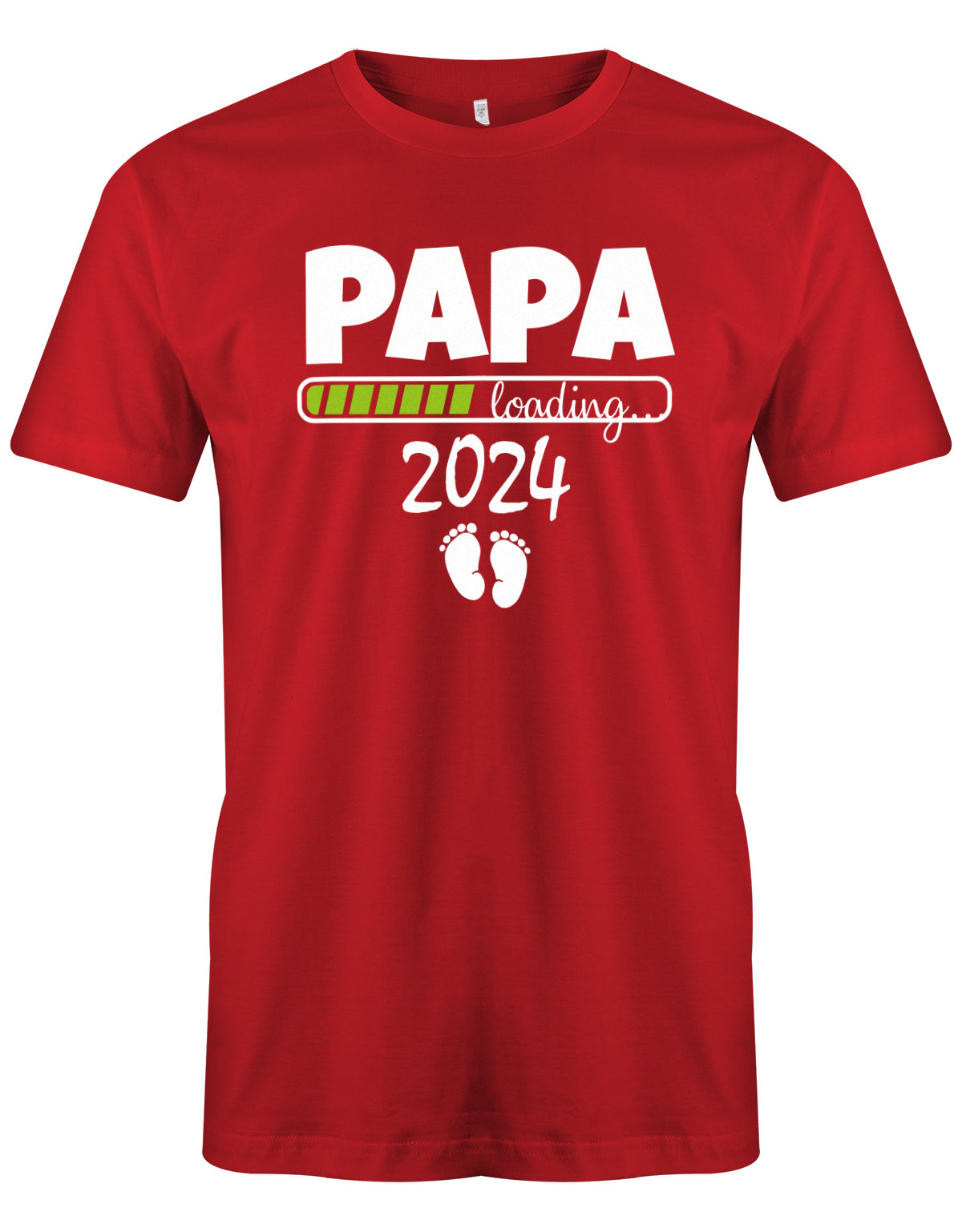 Papa Loading 2024 - Werdender Papa Shirt Herren Rot