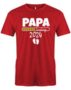 Papa Loading 2024 - Werdender Papa Shirt Herren Rot