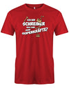 Schreiner und Tischler Shirt. Männer Shirt bedruckt mit: Ich bin Schreiner was sind deine Superkräfte? Rot