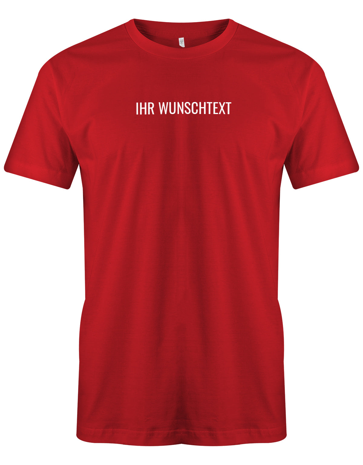 Männer Tshirt mit Wunschtext. Minimalistisches Design. Rot