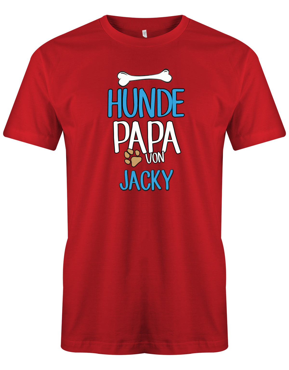 Hunde Papa Shirt mit Namen vom Hund - Männer Rot