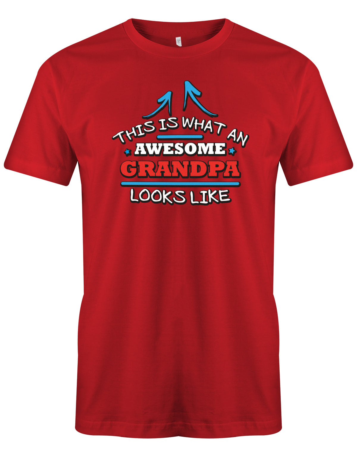 Opa T-Shirt – This is what an awesome Grandpa looks like. So sieht ein toller Opa aus. Rot