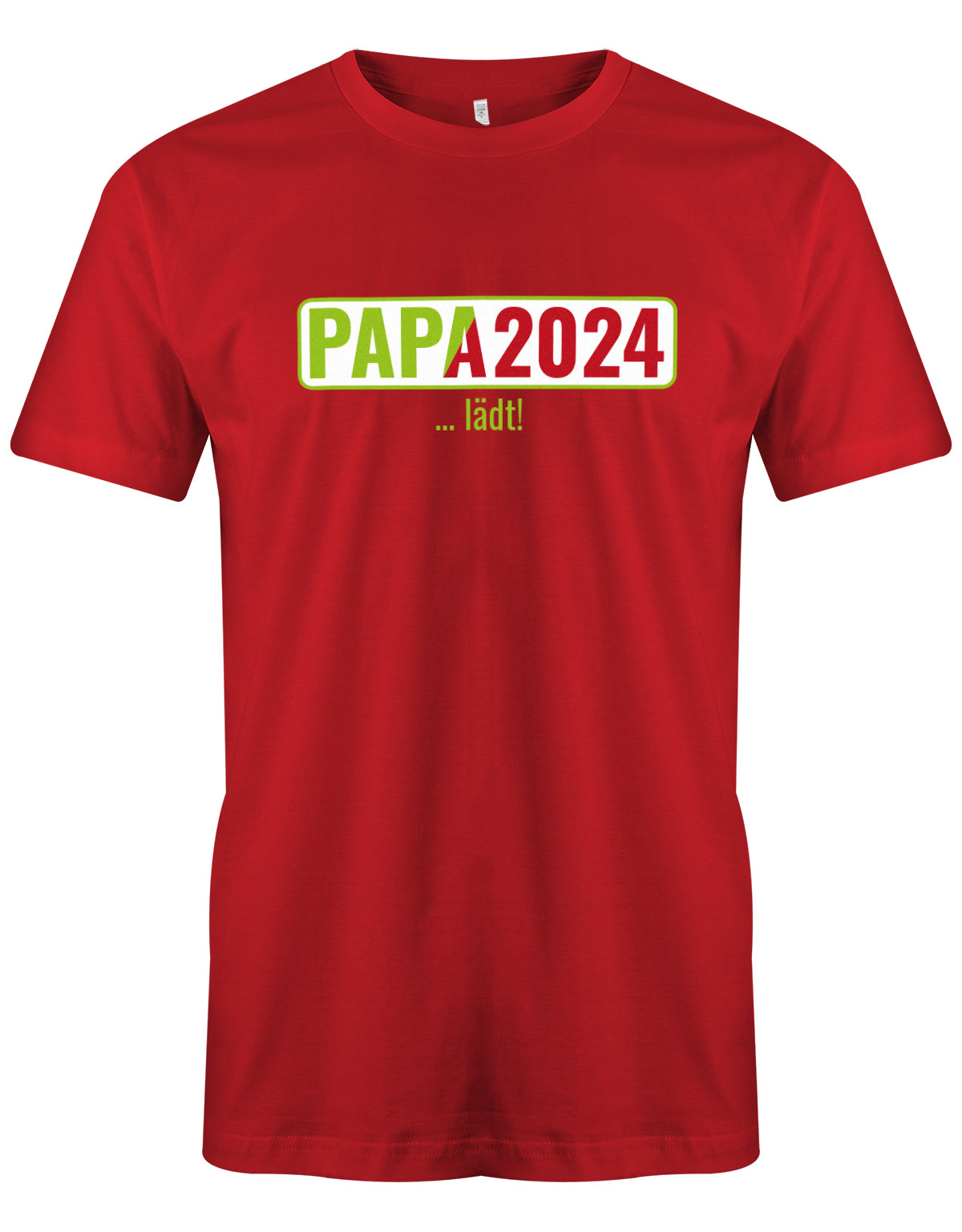 Papa 2024 lädt - loading - Werdender Papa Shirt Herren Rot