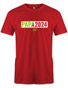 Papa 2024 lädt - loading - Werdender Papa Shirt Herren Rot