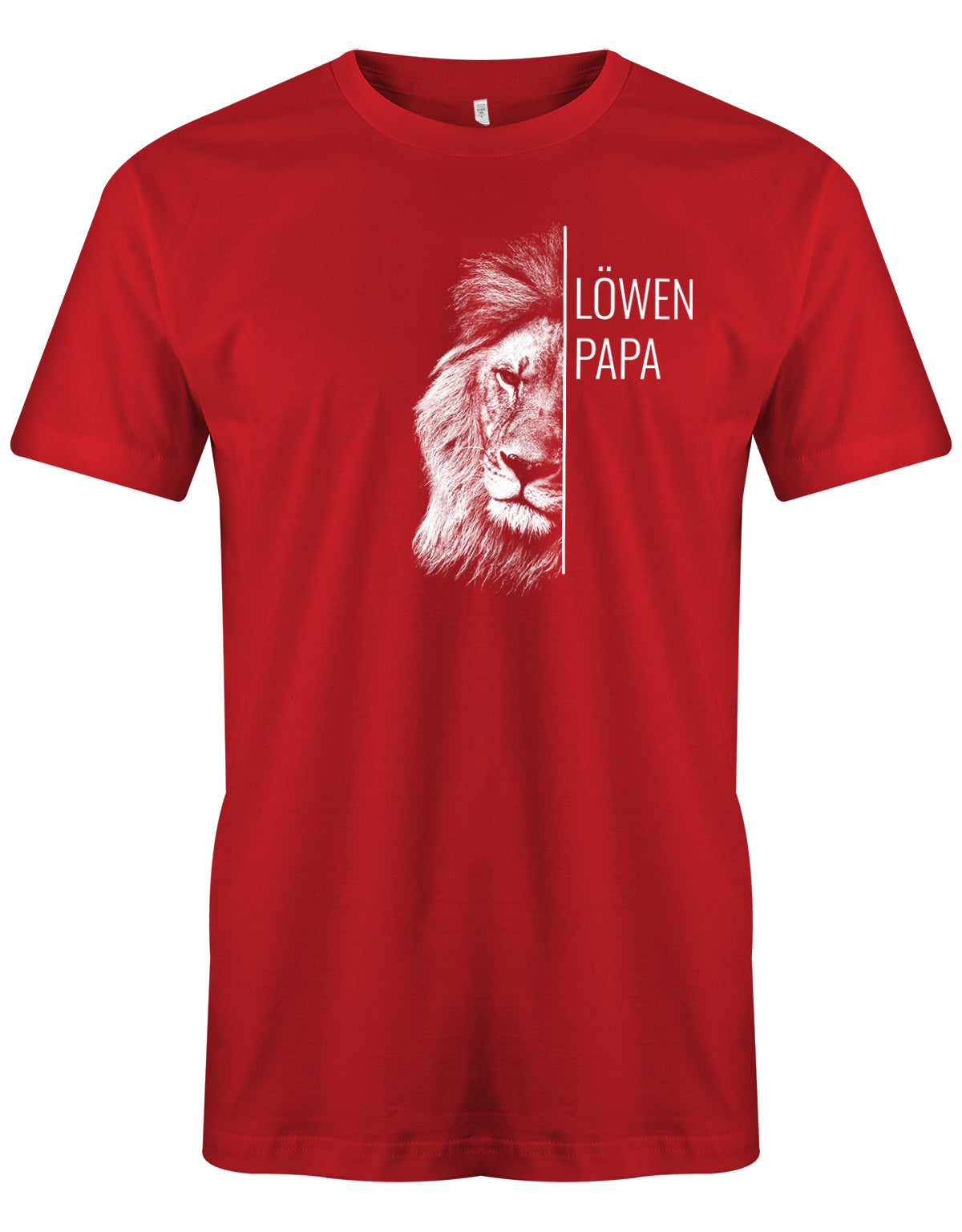 Löwen Papa Shirt Design - Löwenpapa Rot