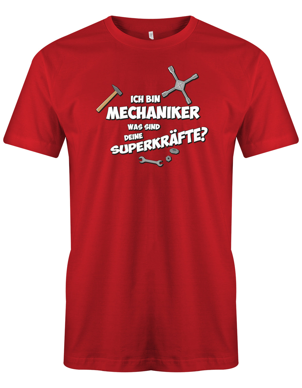 KFZ Mechaniker Shirt - Ich bin Mechaniker was sind deine Superkräfte? Rot