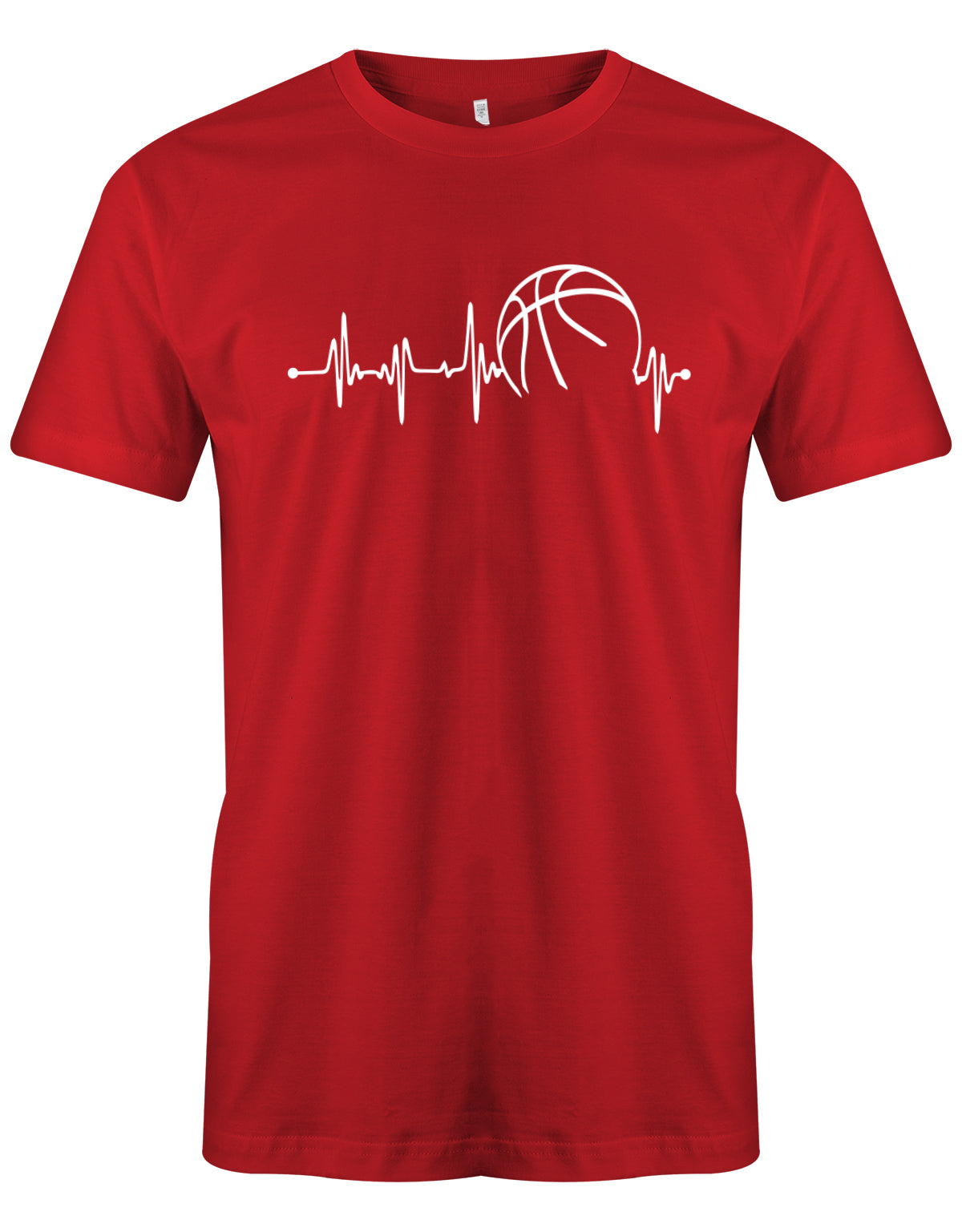 Basketball Motiv Shirt. Herzschlag Basketball - Herzfrequenz schlägt für Basketball. Rot