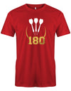 Dart Shirt - 180 Punkte Dartpfeile Männer Rot
