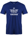 Das Segler t-shirt bedruckt mit "Der Segler hat einen Namen - personalisiert mit Wunschname". Royalblau