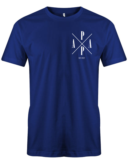 Papa Shirt Minimal seit Dein Wunschjahr personalisiert mit Geburtsjahr vom Kind myShirtStore Royalblau