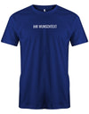 Männer Tshirt mit Wunschtext. Minimalistisches Design. Royalblau