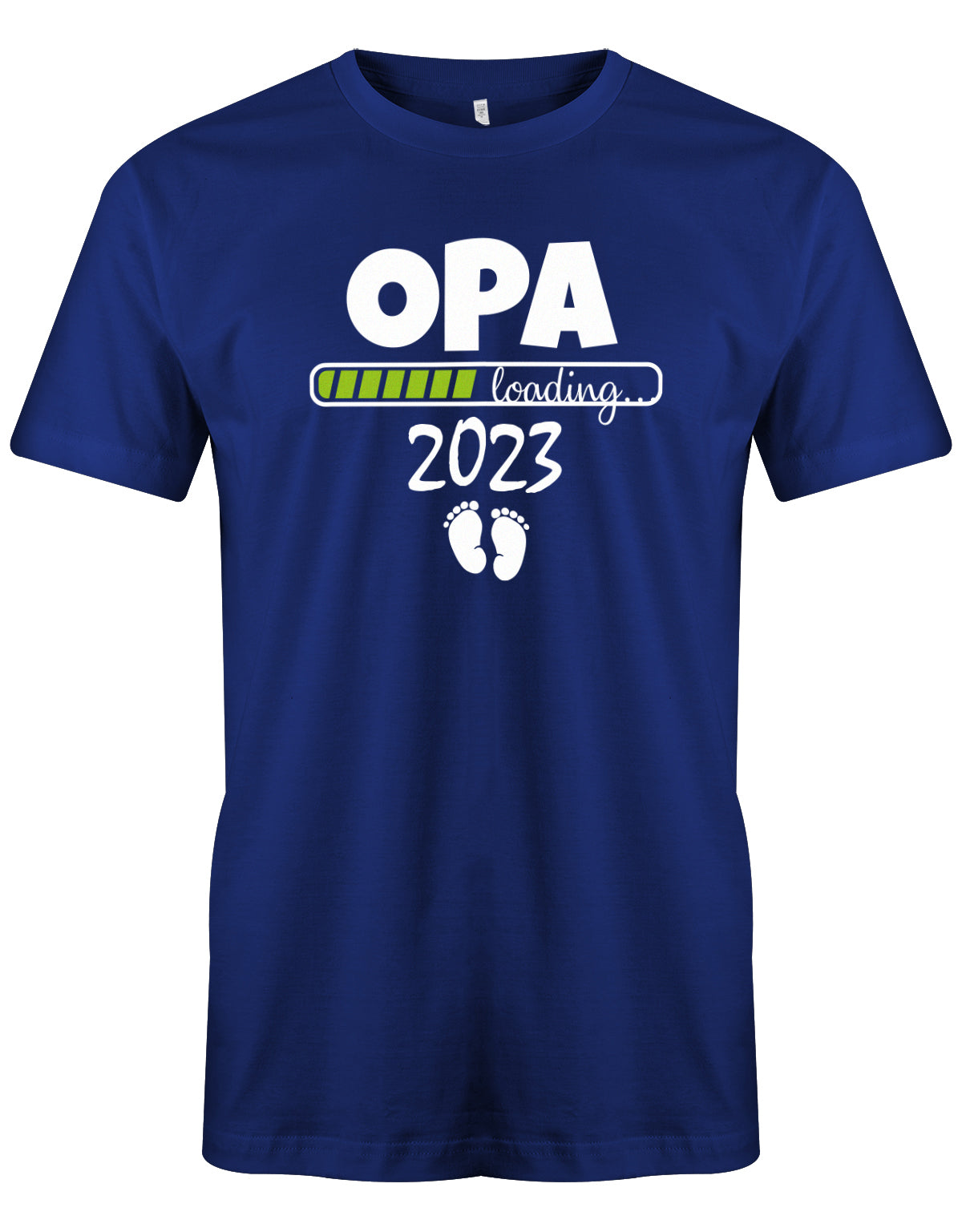 Opa T-Shirt Spruch für werdenden Opa - Opa Loading 2023 Balken lädt. Fußabdrücke Baby. Royalblau