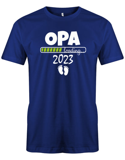 Opa T-Shirt Spruch für werdenden Opa - Opa Loading 2023 Balken lädt. Fußabdrücke Baby. Royalblau