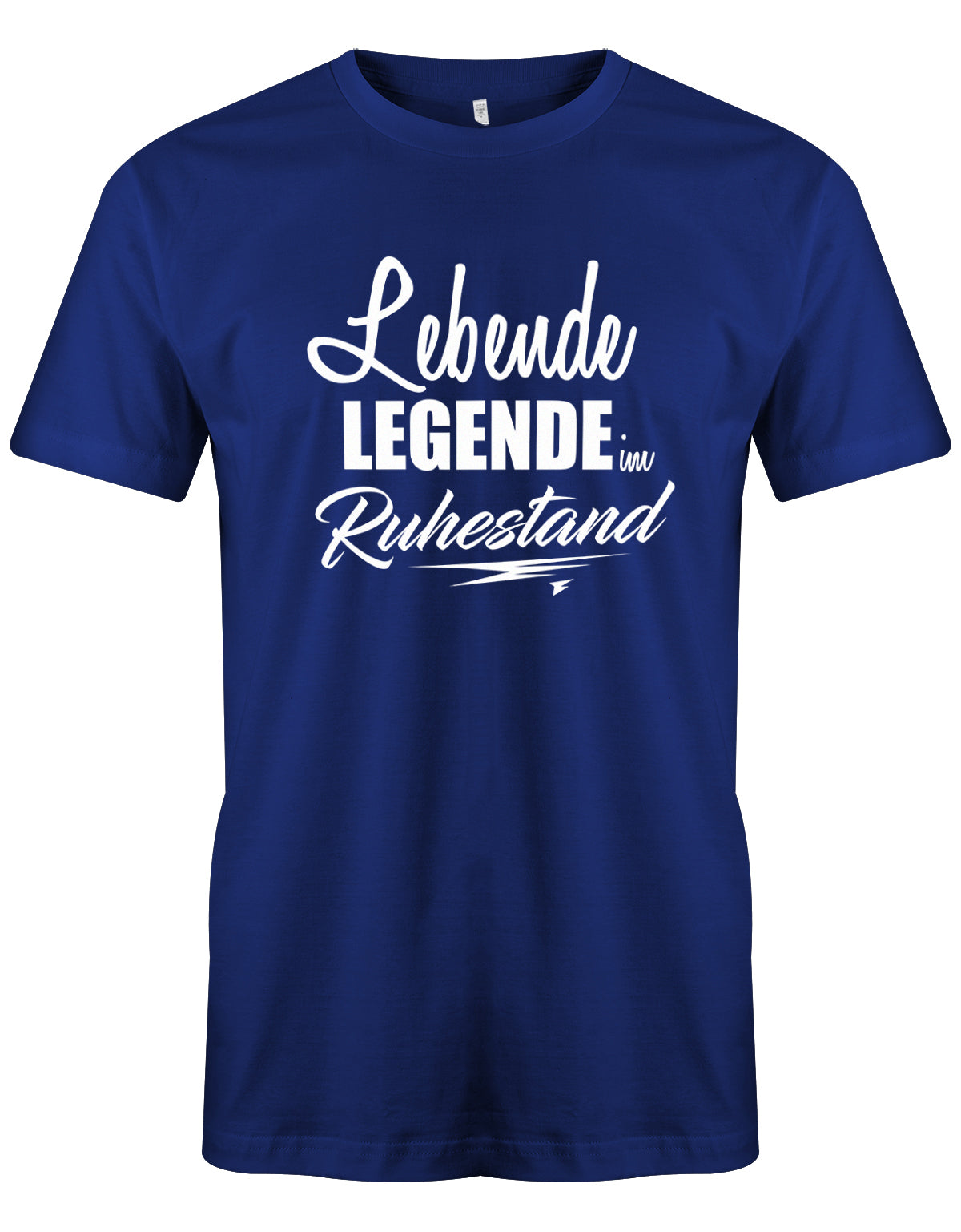 bedrucktes_t-shirt_shirt_mit_druck_lebende_legende_im_ruhestand_bedrucktes_tshirt_rente_rentner_Shirt_Spruch_lustiges_shirt_royalblau