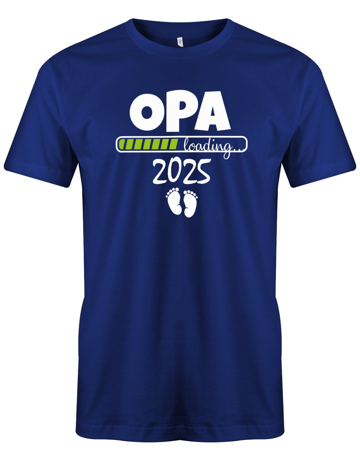 Opa T-Shirt Spruch für werdenden Opa - Opa Loading 2025 Balken lädt. Fußabdrücke Baby.Royalblau