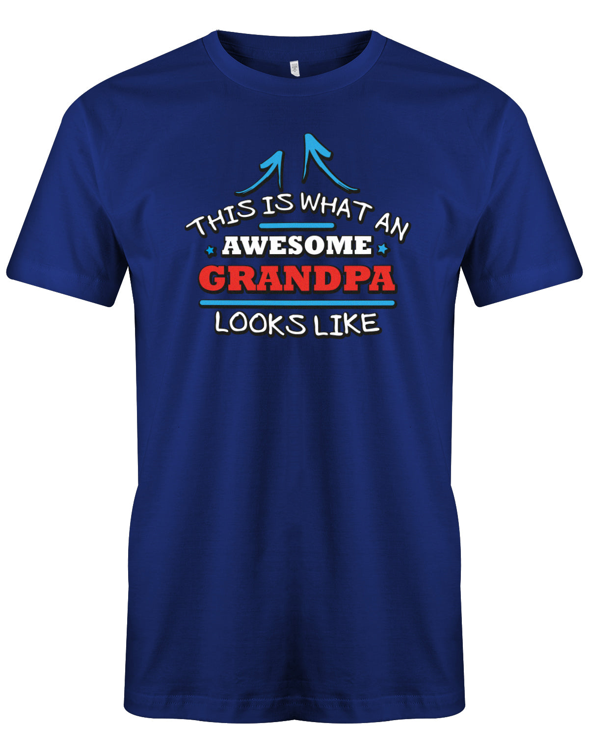 Opa T-Shirt – This is what an awesome Grandpa looks like. So sieht ein toller Opa aus. Royalblau