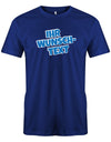 Männer Tshirt mit Wunschtext. Comic Design mit weißer Umrandung. Royalblau