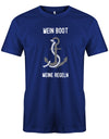 Das lustige Segler t-shirt bedruckt mit "Mein Boot, Meine Regeln, mit Anker". Royalblau