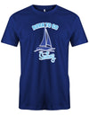 Das Segler t-shirt bedruckt mit "Born to go sailing - geboren um segeln zu gehen". Royalblau