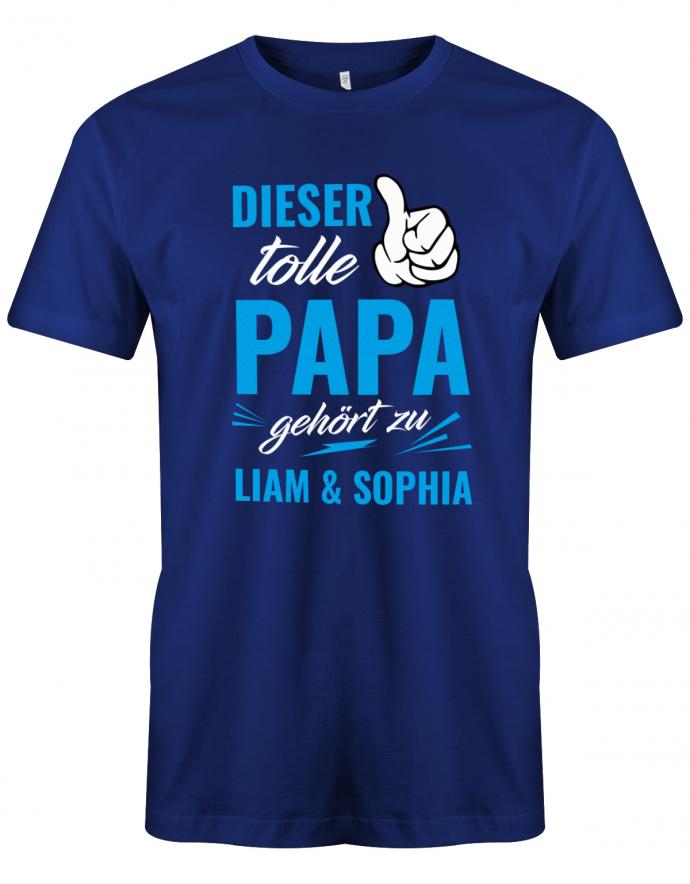 Dieser tolle Papa gehört zu mit Wunschname - Papa Shirt Herren Royalblau