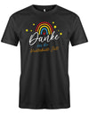 Danke für die Kunterbunter Zeit - Regenbogen - Erzieher Geschenk T-Shirt Schwarz