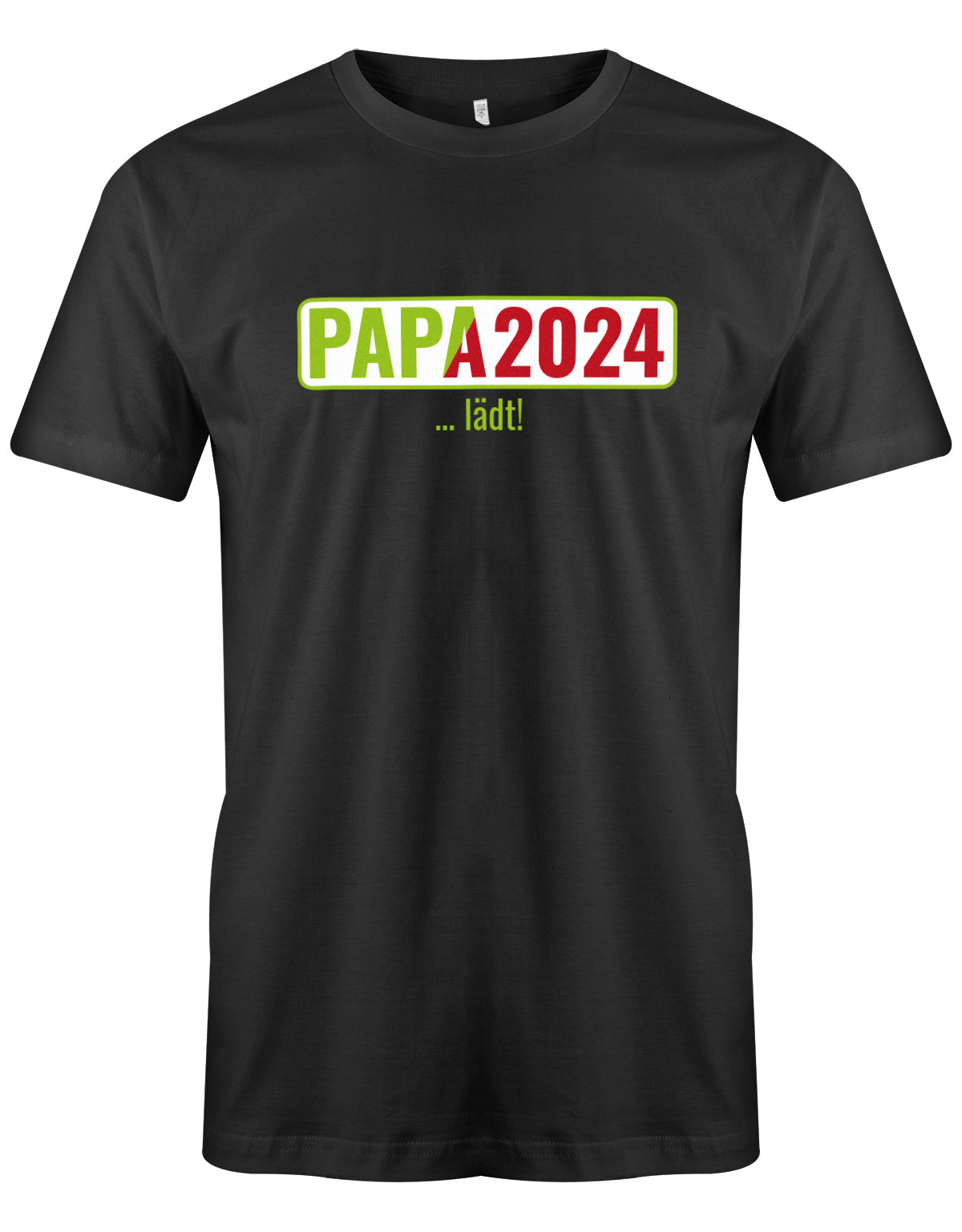 Papa 2024 lädt - loading - Werdender Papa Shirt Herren Schwarz