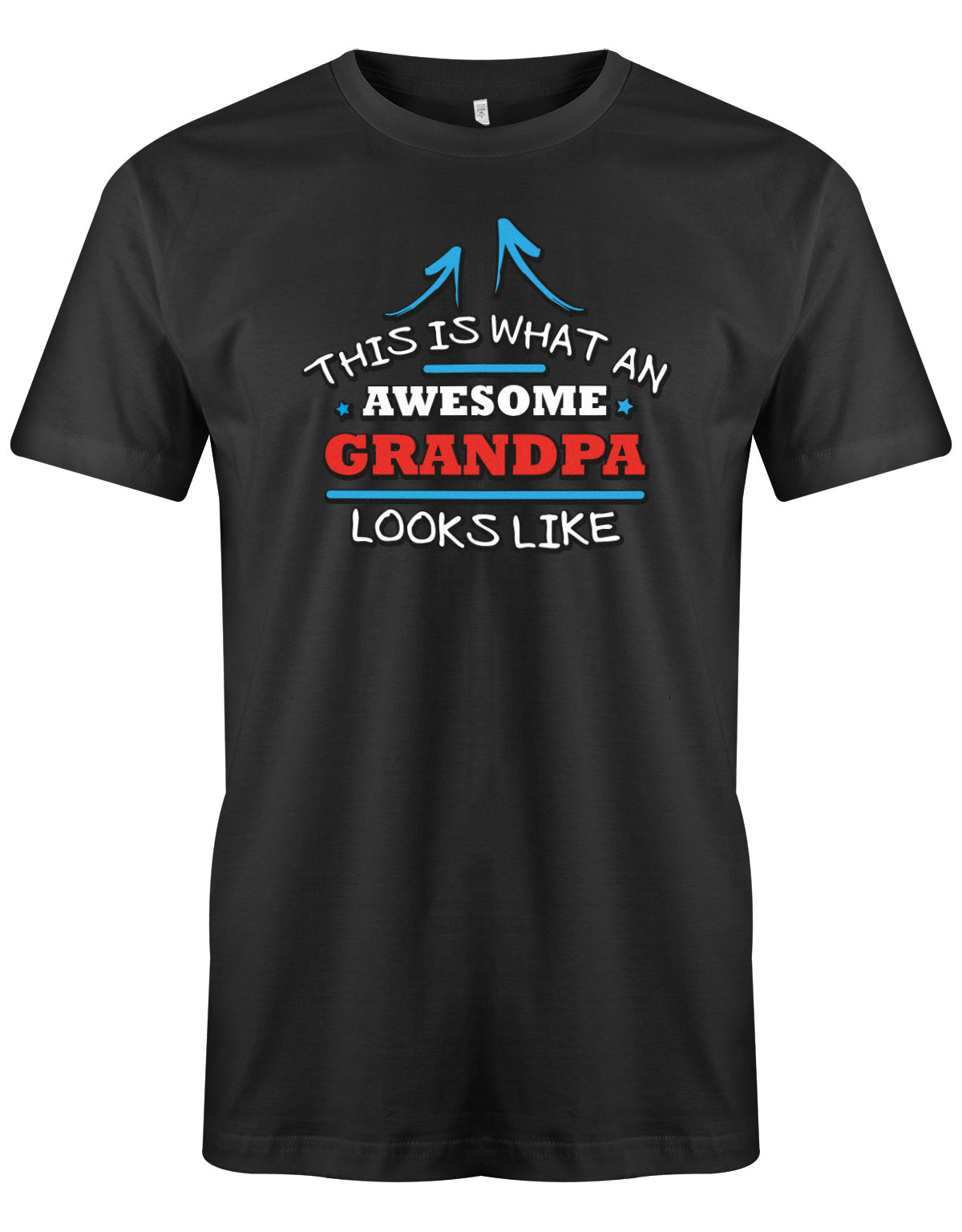 Opa T-Shirt – This is what an awesome Grandpa looks like. So sieht ein toller Opa aus. SChwarz