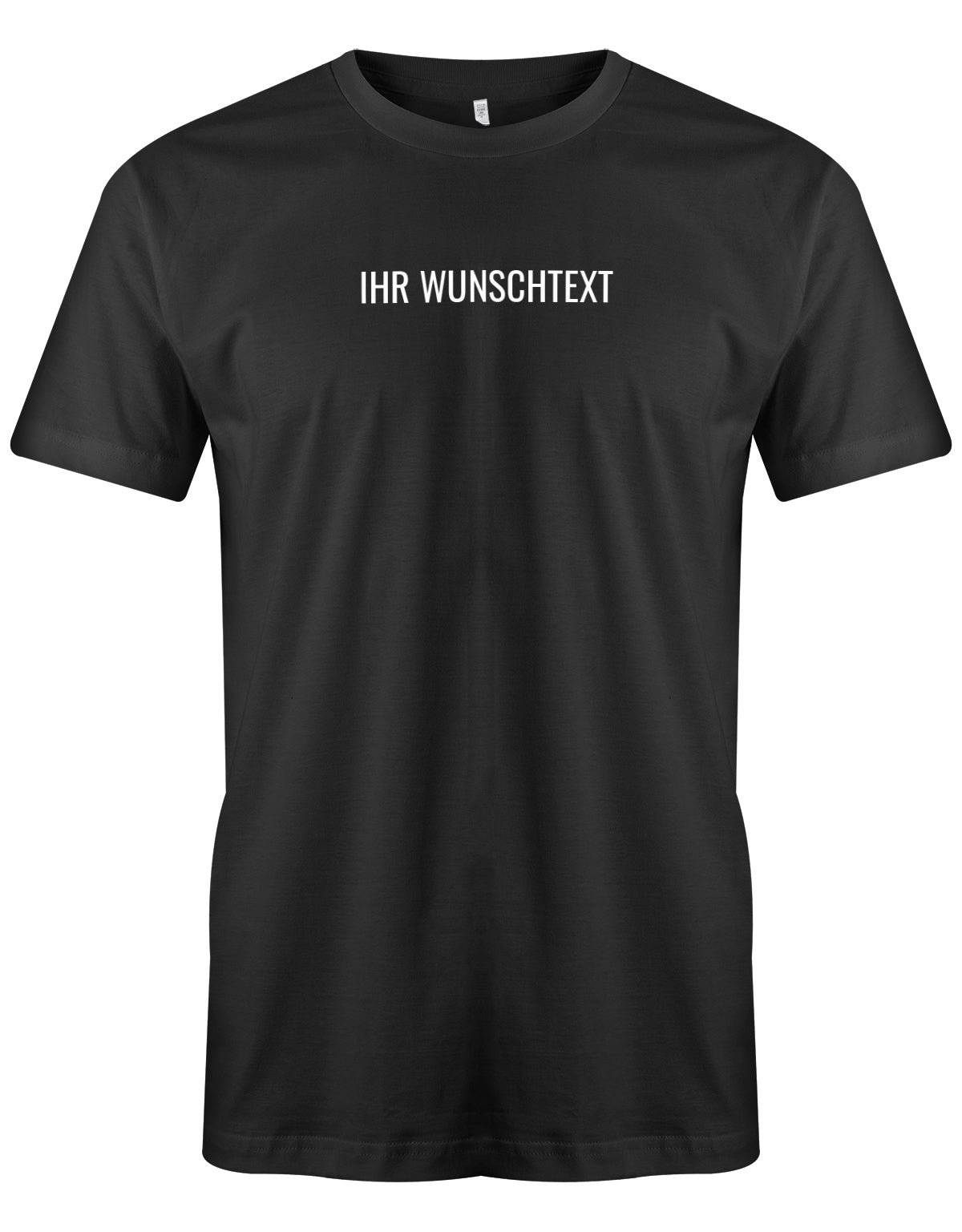 Männer Tshirt mit Wunschtext. Minimalistisches Design. Schwarz