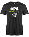 Opa T-Shirt Spruch für werdenden Opa - Opa Loading 2023 Balken lädt. Fußabdrücke Baby. Schwarz