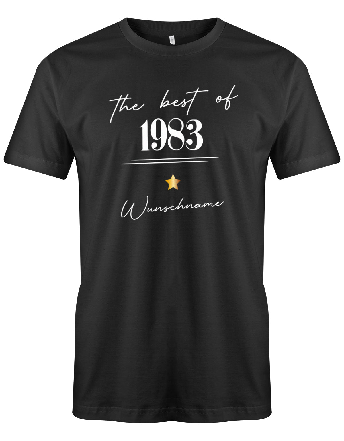 The best of 1983 Minimal mit Stern personalisiert mit Name - T-Shirt 40 Geburtstag Männer myShirtStore Schwarz