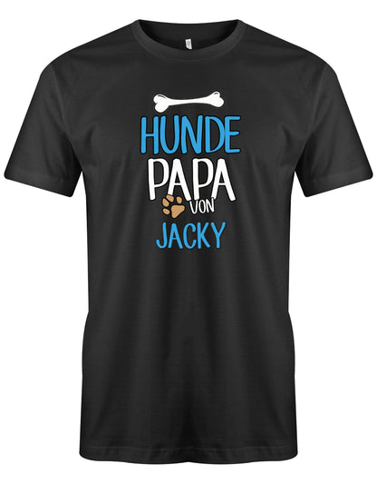 Hunde Papa Shirt mit Namen vom Hund - Männer Schwarz