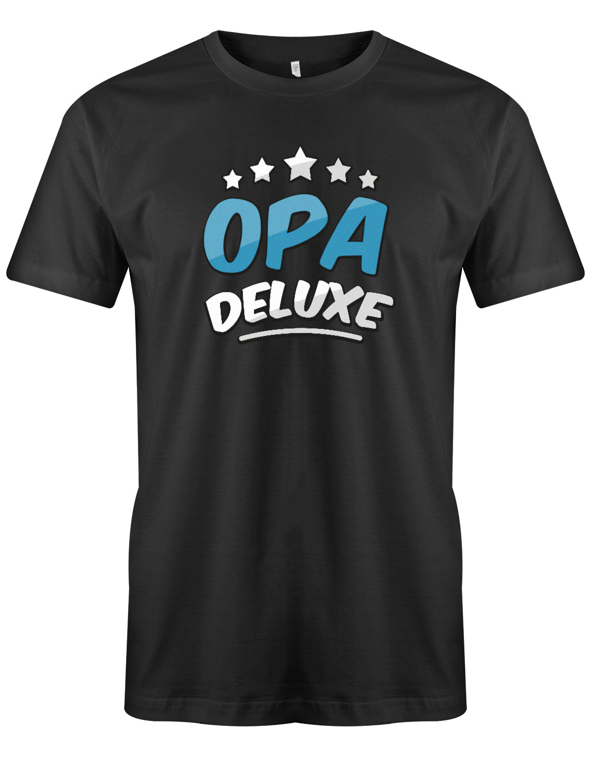 Opa T-Shirt – 5 Sterne Opa Deluxe. Schwarz