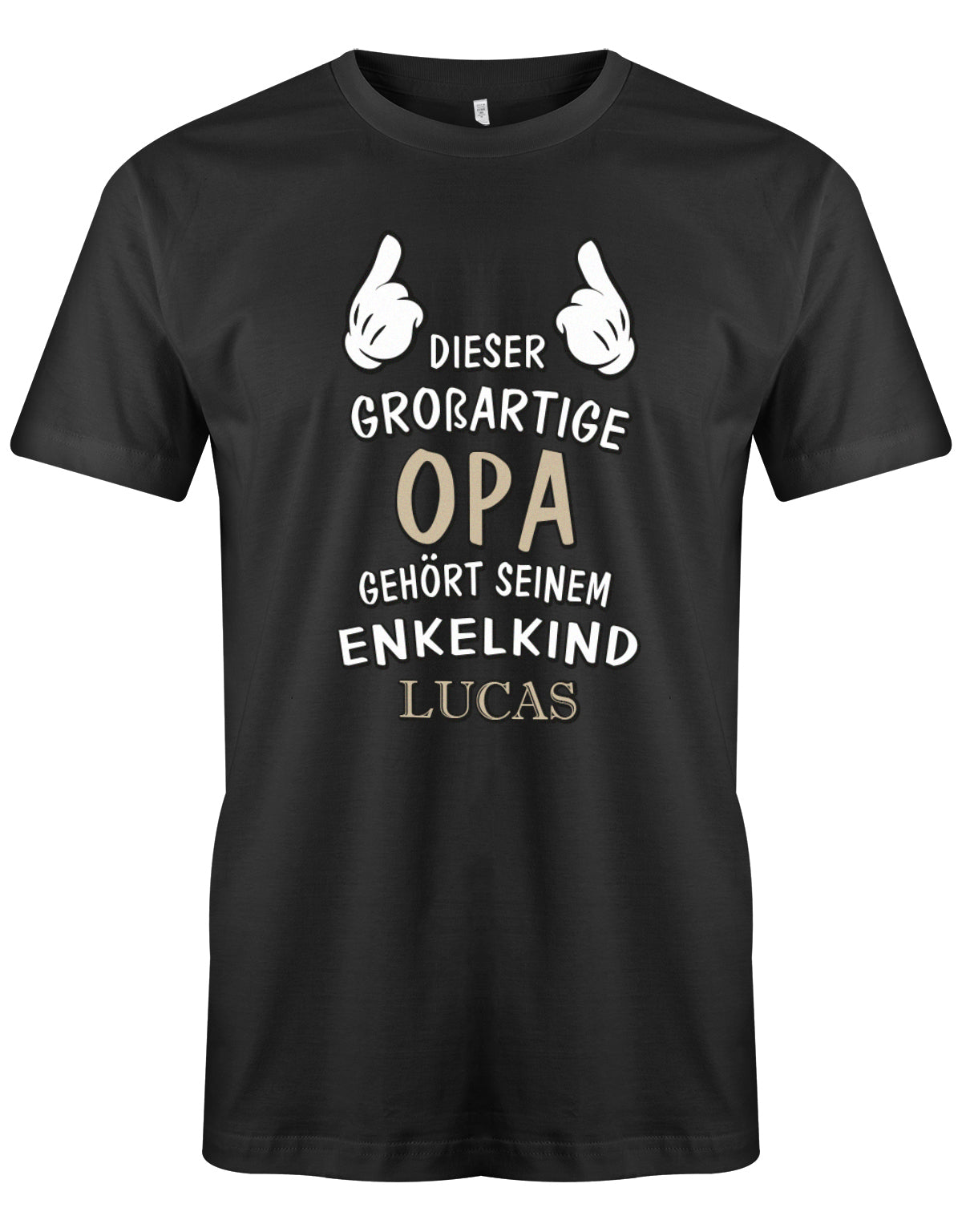 Opa Shirt personalisiert - Dieser großartige Opa gehört seinen Enkelkind. Mit Namen vom Enkelkind. Schwarz