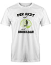 Das lustige Segler t-shirt bedruckt mit "Der Arzt sagt es ist unheilbar. Nur Segeln im Hirn". Weiss