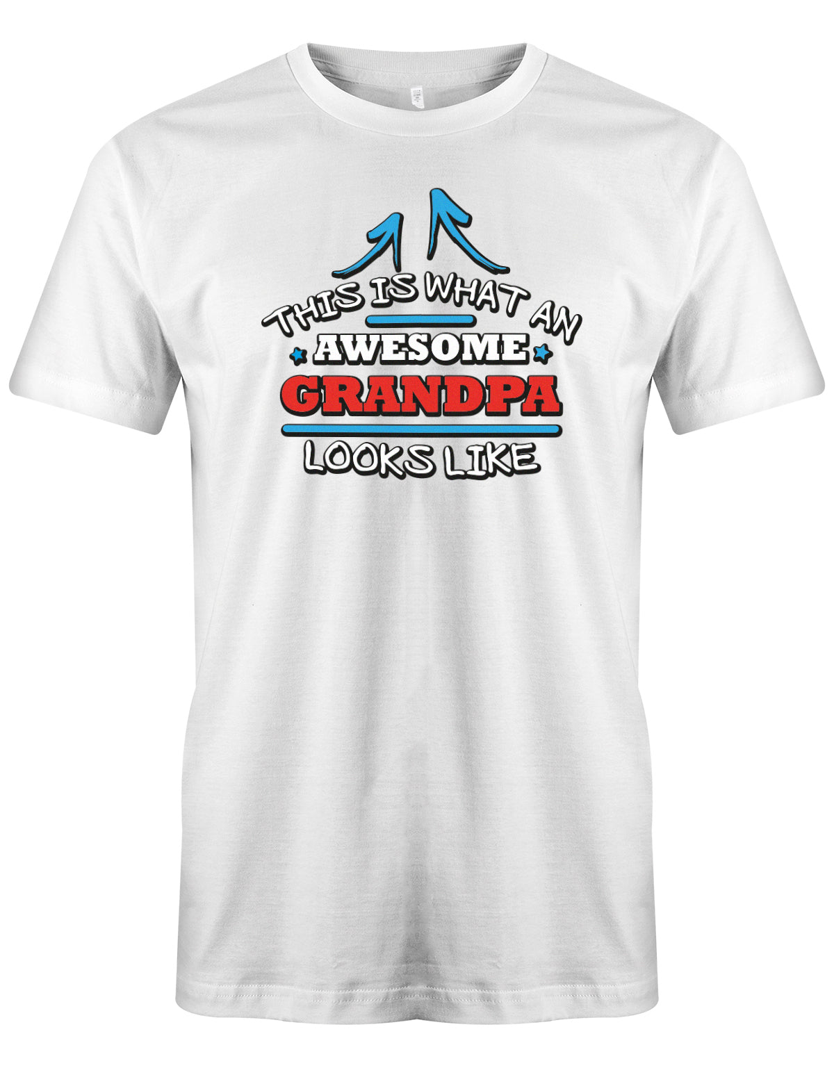 Opa T-Shirt – This is what an awesome Grandpa looks like. So sieht ein toller Opa aus. Weiss