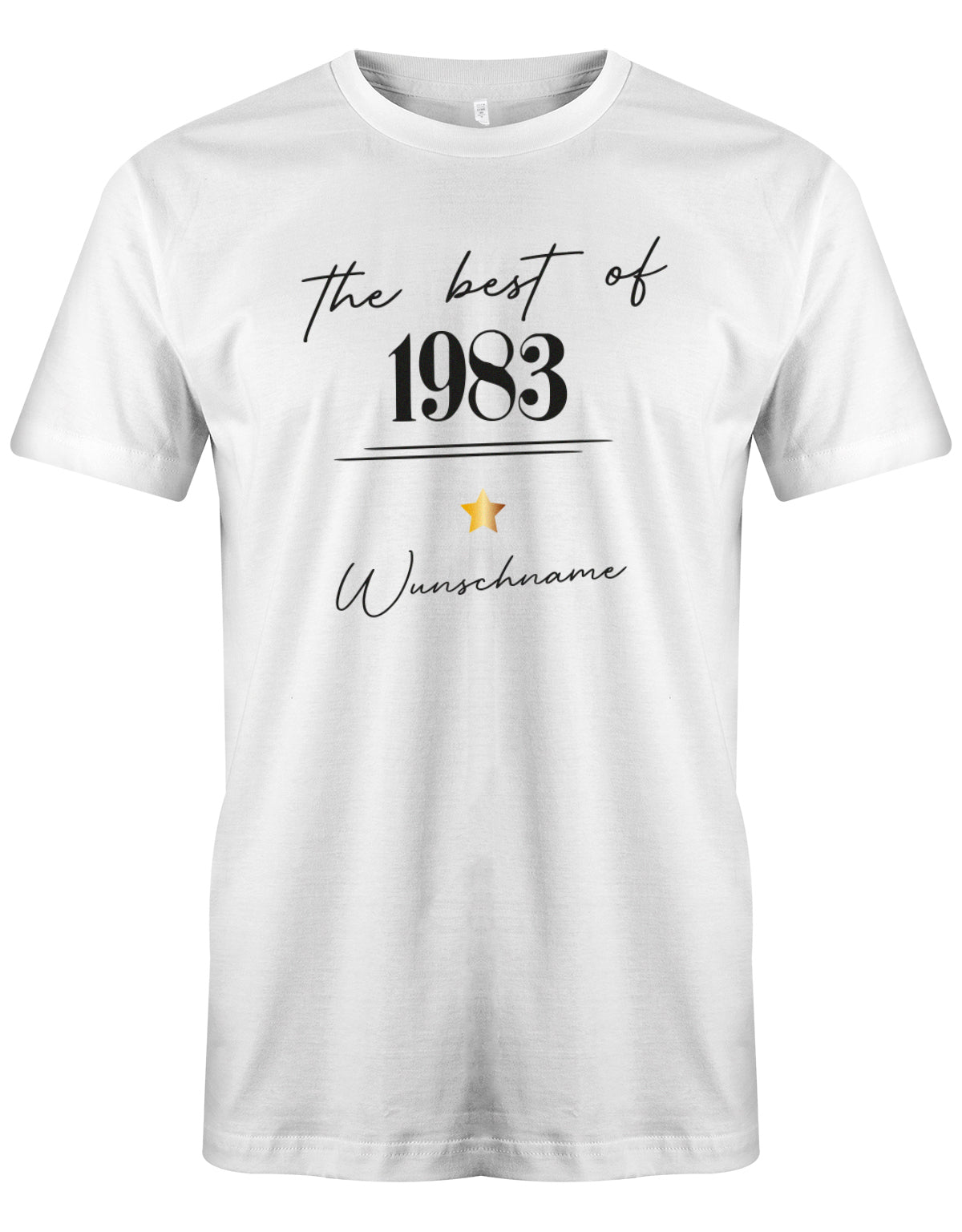 The best of 1983 Minimal mit Stern personalisiert mit Name - T-Shirt 40 Geburtstag Männer myShirtStore Weiss