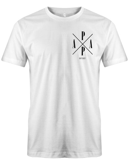 Papa Shirt Minimal seit Dein Wunschjahr personalisiert mit Geburtsjahr vom Kind myShirtStore Weiss
