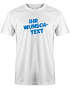 Männer Tshirt mit Wunschtext. Comic Design mit weißer Umrandung. Weiss